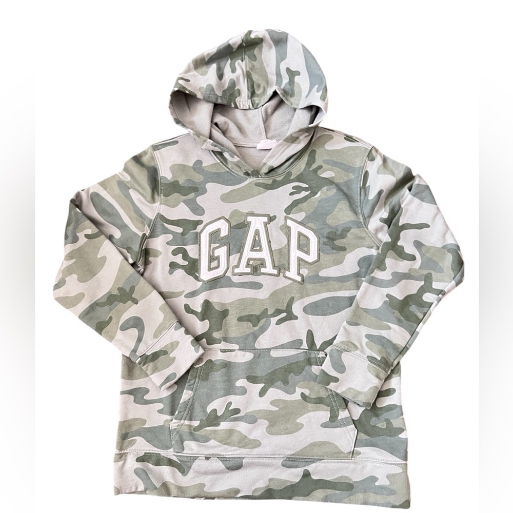 Gap camo hoodie with embroidered logo.
